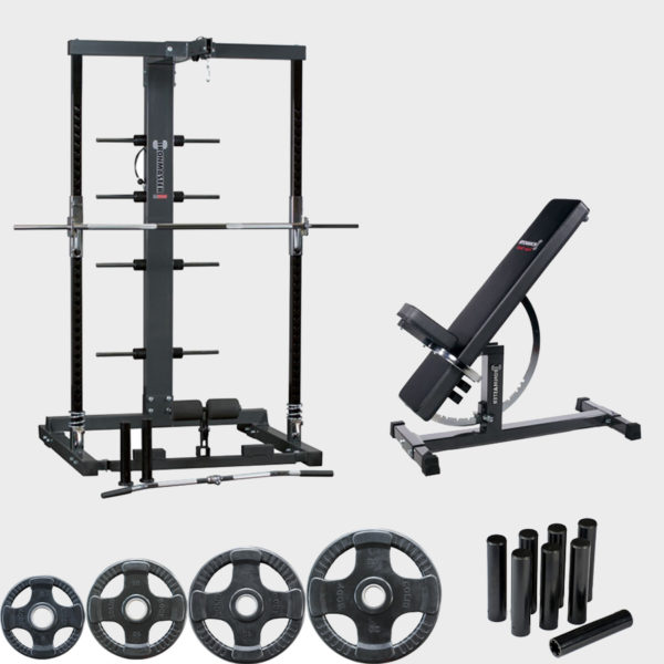 Ironmaster gympaket med träningbänk och smithmaskin